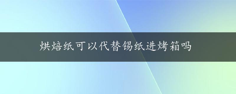 烘焙纸可以代替锡纸进烤箱吗