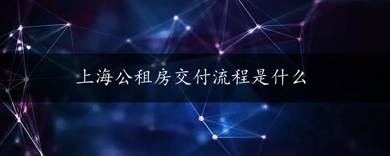 上海公租房交付流程是什么