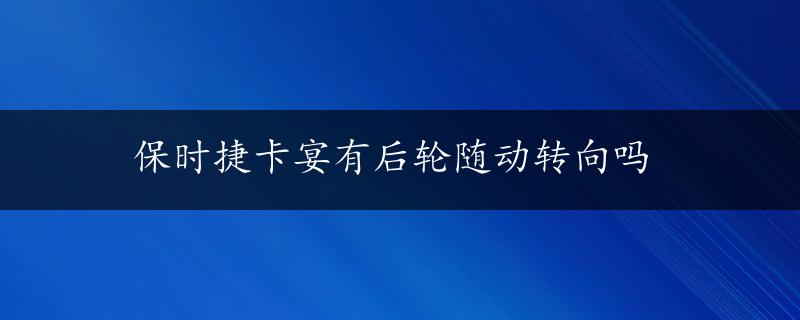 保时捷卡宴有后轮随动转向吗