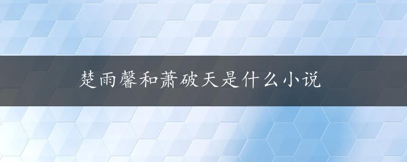 楚雨馨和萧破天是什么小说