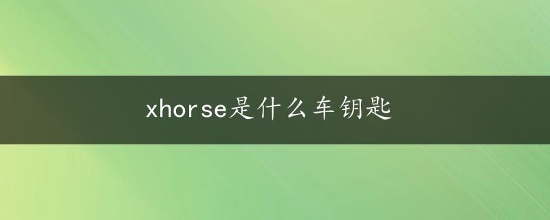 xhorse是什么车钥匙