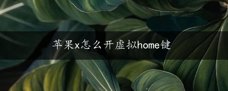 苹果x怎么开虚拟home键