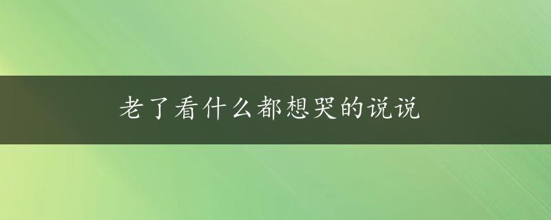 老了看什么都想哭的说说