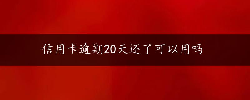 信用卡逾期20天还了可以用吗