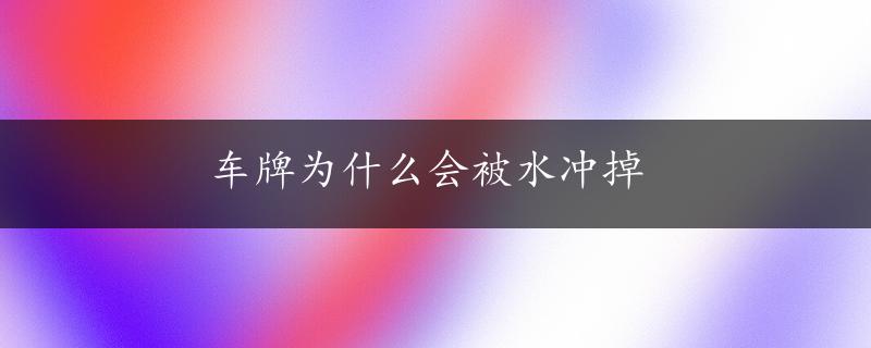 车牌为什么会被水冲掉