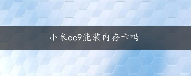 小米cc9能装内存卡吗