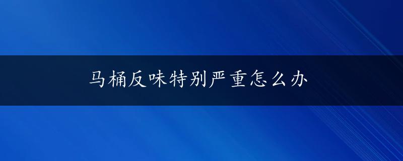 马桶反味特别严重怎么办