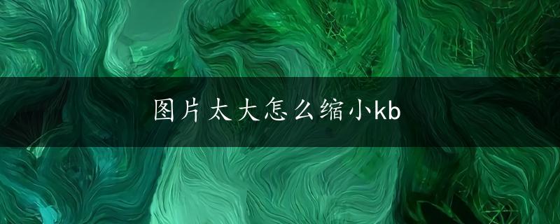 图片太大怎么缩小kb