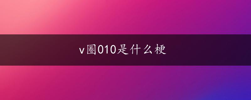 v圈010是什么梗