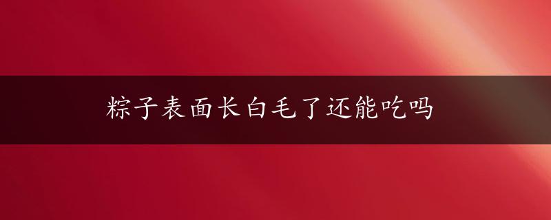 粽子表面长白毛了还能吃吗