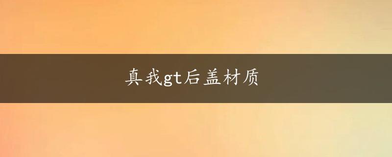 真我gt后盖材质