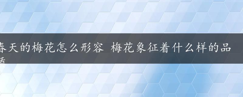 春天的梅花怎么形容 梅花象征着什么样的品质