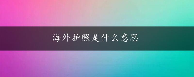 海外护照是什么意思