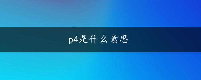 p4是什么意思