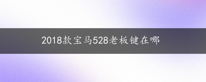 2018款宝马528老板键在哪