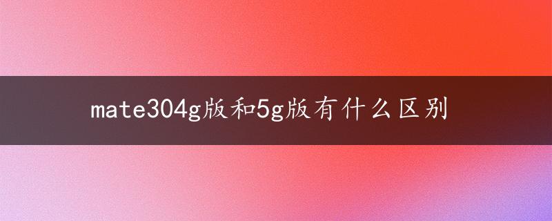 mate304g版和5g版有什么区别