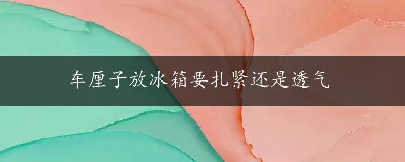 车厘子放冰箱要扎紧还是透气