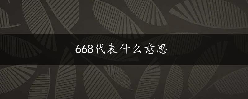 668代表什么意思