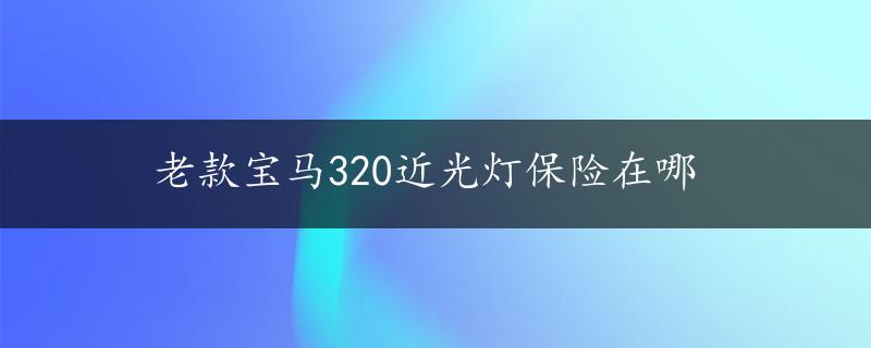 老款宝马320近光灯保险在哪