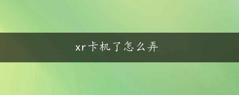 xr卡机了怎么弄