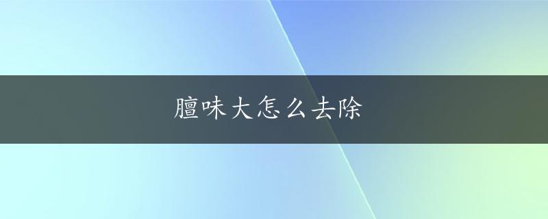 膻味大怎么去除