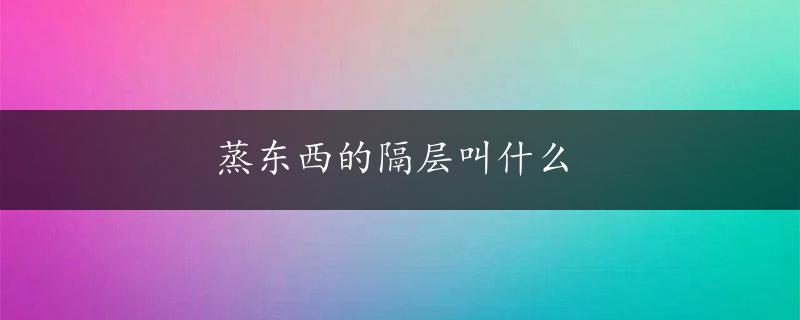 蒸东西的隔层叫什么