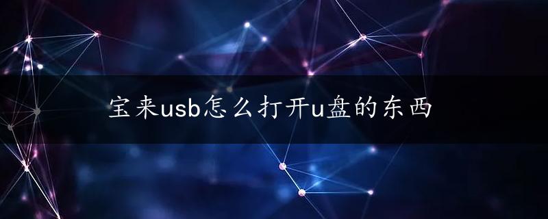 宝来usb怎么打开u盘的东西