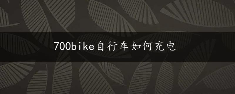 700bike自行车如何充电