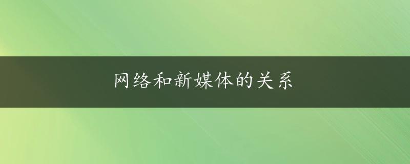 网络和新媒体的关系