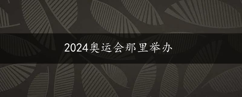 2024奥运会那里举办