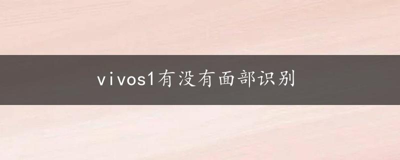 vivos1有没有面部识别