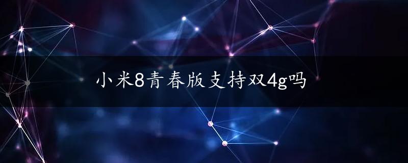 小米8青春版支持双4g吗