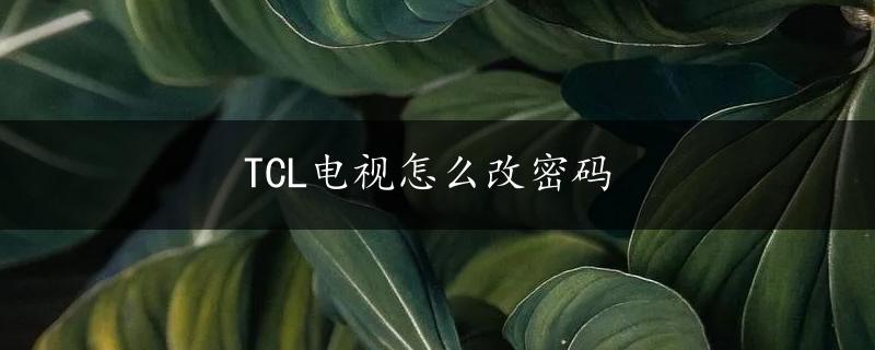 TCL电视怎么改密码