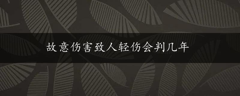 故意伤害致人轻伤会判几年