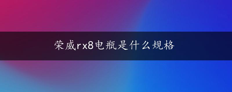 荣威rx8电瓶是什么规格