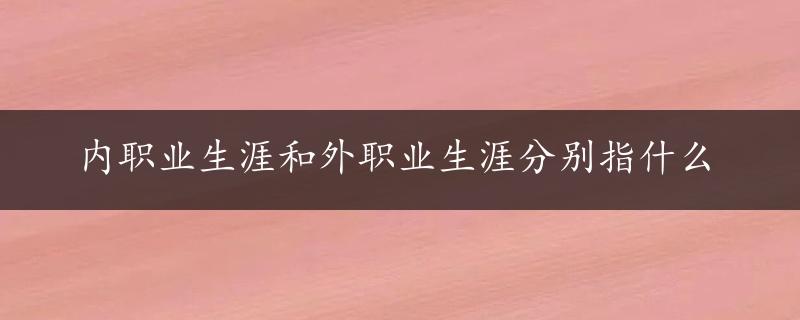 内职业生涯和外职业生涯分别指什么