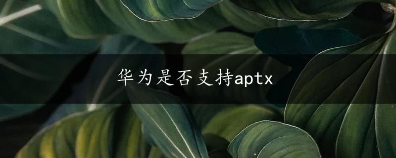 华为是否支持aptx