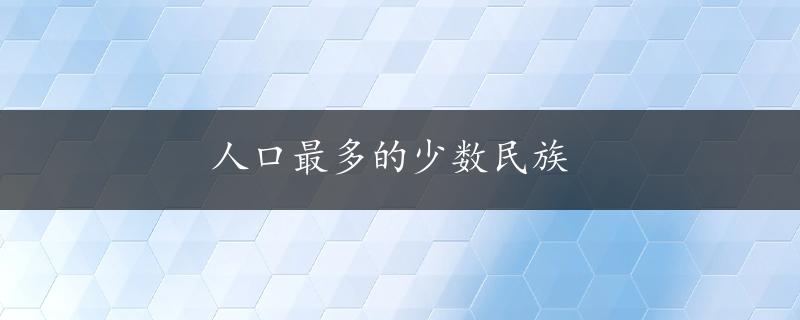 人口最多的少数民族