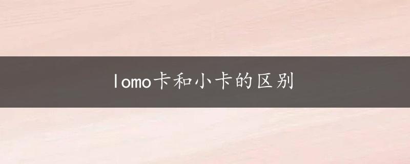 lomo卡和小卡的区别