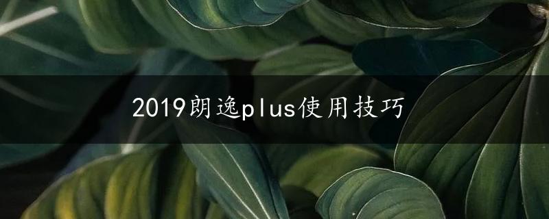 2019朗逸plus使用技巧