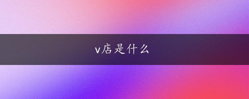 v店是什么