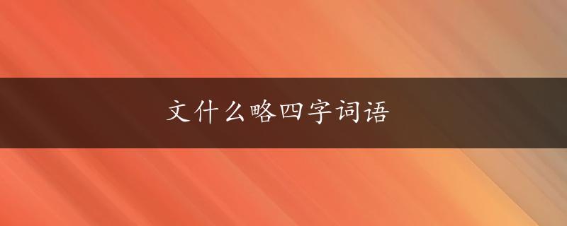 文什么略四字词语