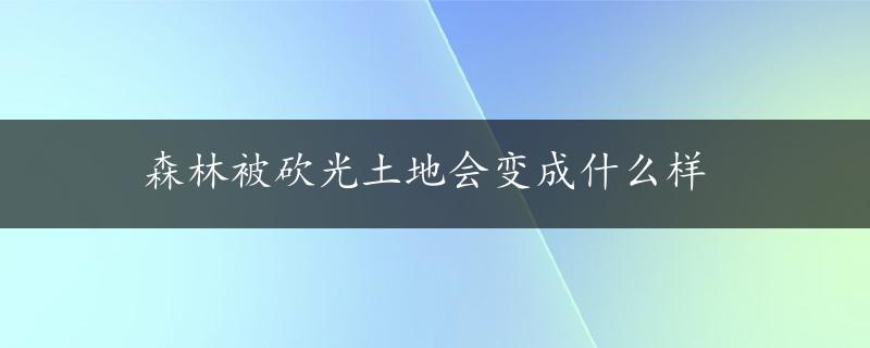 森林被砍光土地会变成什么样