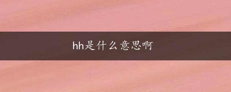 hh是什么意思啊