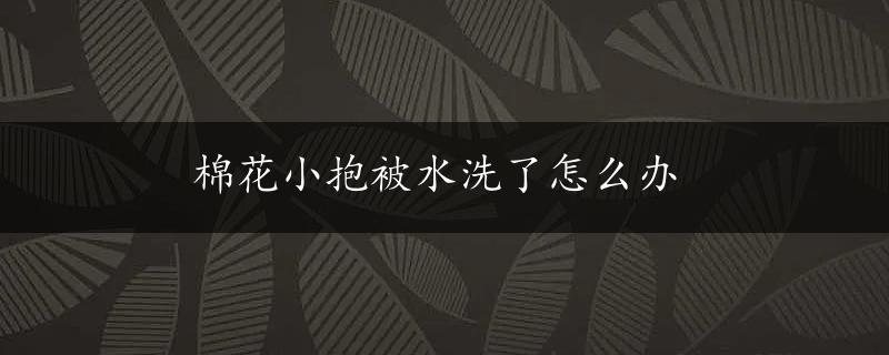 棉花小抱被水洗了怎么办