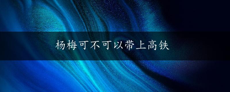 杨梅可不可以带上高铁