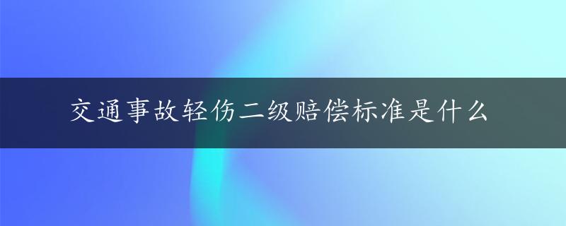 交通事故轻伤二级赔偿标准是什么