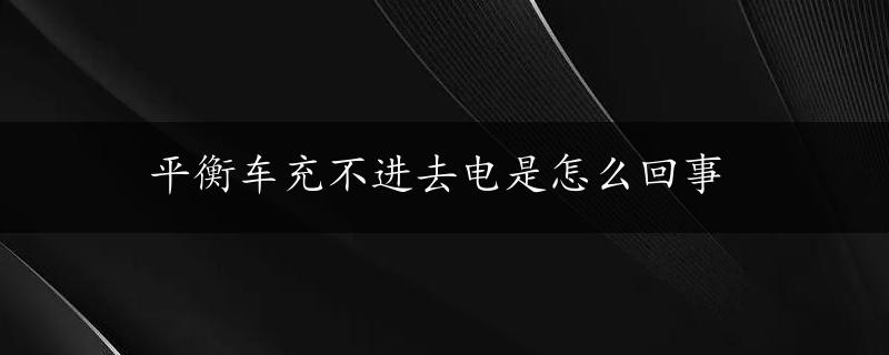 平衡车充不进去电是怎么回事