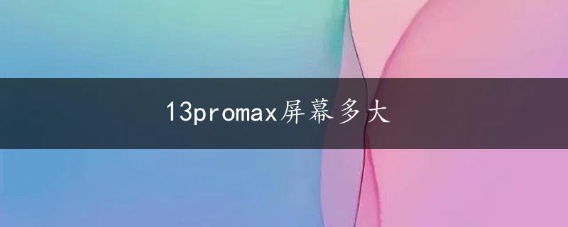 13promax屏幕多大