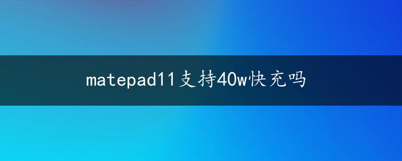 matepad11支持40w快充吗